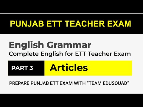 articles english grammar | punjab ett exam preparation 2020