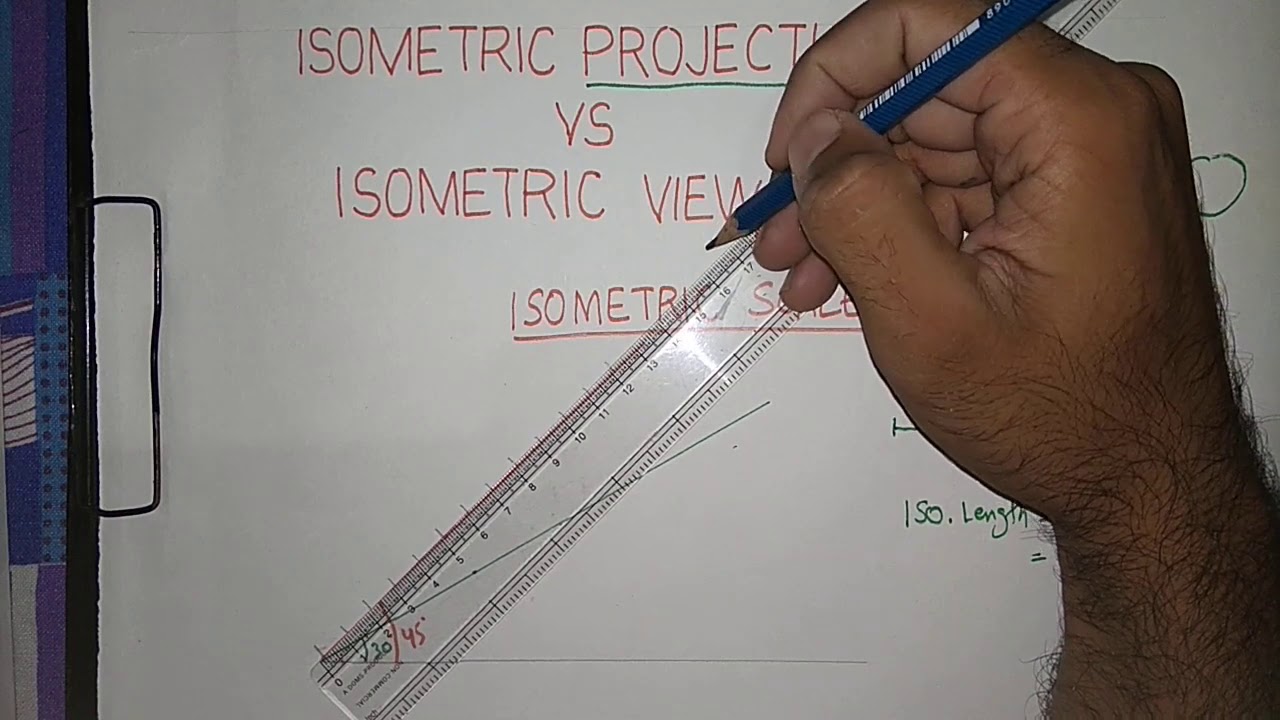 how to draw isometric scale, difference between isometric drawing and isometric projection